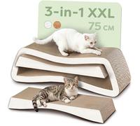 Knupis Rascador para Gatos 3 Piezas XXL 75 cm - Cartón Resistente para Cuidado de Uñas - hasta 2 Años de Uso - Ahorra Espacio - Protege Sofás y Muebles (Mountain- Blanco)