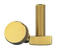 Knurled Brass Flat Head Hand Tighten Thumb Screws Multiple Sizes(M5X10 2PCS)