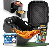 KNUSPERLIEBE Juego de 2 moldes de silicona para airfryer Ninja Double Stack XL SL400EU/SL451EU, inserciones de silicona sin BPA, antiadherente, apto para lavavajillas, accesorios también para Foodi