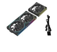 KNYCVDJ Ventilador de refrigeración for Caja de PC ARGB de 120 mm, Modular 3 en 1, inalámbrico, Empalme, 12 cm, for Ordenador, refrigeración líquida de 120, 240 y 360 mm.(Forward Black 3IN1_A-RGB)