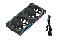 KNYCVDJ Ventilador de refrigeración for Caja de PC ARGB de 120 mm, Modular 3 en 1, inalámbrico, Empalme, 12 cm, for Ordenador, refrigeración líquida de 120, 240 y 360 mm.(Reverse Black 2FAN_A-RGB)