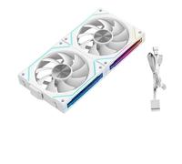 KNYCVDJ Ventilador de refrigeración for Caja de PC ARGB de 120 mm, Modular 3 en 1, inalámbrico, Empalme, 12 cm, for Ordenador, refrigeración líquida de 120, 240 y 360 mm.(Forward White 2FAN_A-RGB)