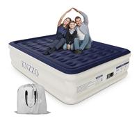 KNZZO Colchón de aire Queen con bomba integrada, colchón inflable con parte superior aterciopelada suave, colchón inflable a prueba de fugas, cama de aire plegable impermeable para el hogar, invitados
