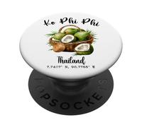 Ko Phi Phi Coconut Tailandia Tropical Koh Island Vacaciones PopSockets PopGrip Adhesivo