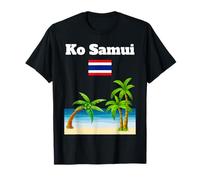 KO Samui Vacaciones Souvenir Playa Amante Tailandia Bandera Camiseta