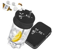 Ko Stop Juego de 5 tapas protectoras para bebidas, protección desechable contra gotas de K.O., insectos y píldoras, color negro, de látex de caucho natural, con orificio para pajita - Festival Drink