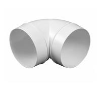 KO125-23 - Codo de tubo de conducto de 90 grados, 125 mm, redondo, curvado, conector de manguera de ventilación, acoplador adaptador