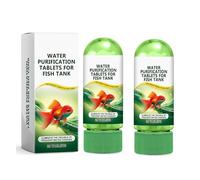 KOAHDE Agente Purificador de Agua para Peceras,Tabletas Portátiles Purif para Tanque Agua Peces,Rápida,Elimina La Turbidez Y Las Impurezas,2 Botella