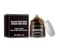 KOAHDE Jabón Negro Marroquí Beldi,Zawina Morocco Black Beldi Soap,200G,Hidrata la piel, deja una fragancia duradera y limpia profundamente el cuerpo