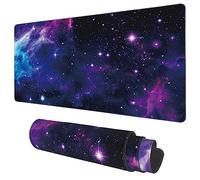 KOAIWPAE Tapete de escritorio, Galaxy Nebula Universe Space Extended Gaming Mouse Pad Grande, 35.4 x 15.7 pulgadas con base antideslizante y borde cosido, alfombrilla larga para teclado de computadora