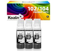 Koala 104 Cartuchos de Tinta Compatible con Epson Tinta 104 102, 3Negro | para EcoTank ET-4800 ET-1810 ET-2710 ET-2712 ET-2714 ET-2810 ET-2812 ET-2820 ET-2821 ET-2825 ET-2856 ET-4850 ET-4810 ET-3850