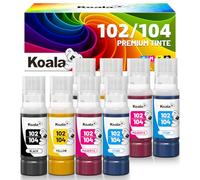 Koala 104 Cartuchos de Tinta Compatible para Epson 104 102 para EcoTank ET-4800 ET-1810 ET-2710 ET-2712 ET-2714 ET-2810 ET-2812 ET-2820 ET-2821 ET-2825 ET-2856 ET-4850 ET-4810 ET-3850 (8 Pack)