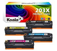 Koala 203X Cartucho de Tóner con Chip Compatible para HP 203X CF540X 4-Pack