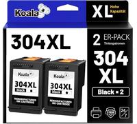 Koala 304XL Remanufacturado Cartuchos de Tinta para HP 304 XL Multipack, con Chip, Tinta para Pantalla (2Negro, Paquete de 2)