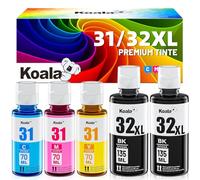 Koala 31 32XL Tinta Compatible con HP 31 32XL Botella de Tinta (5 Paquetes)