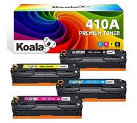 Koala 410A Cartuchos de tóner Compatible con HP M477fdw M452dw M377dw Toner | CF410A CF411A CF412A CF413A para HP Color LaserJet Pro MFP M477fdw M477fdn M477fnw M452dn M452nw M452dw M377dw Toner (4 Pack)