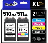 Koala 510 XL 511 XL Cartuchos de Tinta Recambio para Canon Tinta 510 511 XL | PG-510XL CL-511XL Tinta Compatible para Canon MP280 MP250 iP2700 MP230 MP240 MP252 MP270 MP495 Cartuchos (2 Pack)