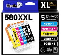 Koala 580XXL 581XXL Compatible Cartuchos de Tinta para Canon PGI-580XXL CLI-581XXL para Pixma TS6150 TS6151 TS6250 TR7550 TR8550 TS6350 TS6351 TS8350 TS9550 TS705 TS8150 TS8151 TS8152 TS8250 (5 Pack)