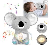 Koala Antiestres Dormir, Nutria Bebe Dormir, Koala Que Respira, Koal-a Para Aliviar La Ansiedad, K-oala Que Respira Peluche de Koa-la con Música y Luces Regalos de Cumpleaños para Niñas y Niños(Gris)