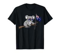 Koala Australiano con Bandera de Australia Camiseta