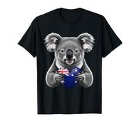 Koala Australiano con Bandera de Australia Camiseta