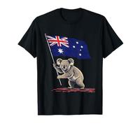 Koala Australiano con Bandera de Australia Camiseta