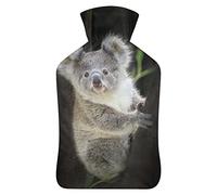 Koala Bear in Zoo - Botella de agua de goma con cubierta de felpa suave, bolsa de agua caliente para invierno, manos y pies, protección contra el frío, 1000 ml