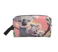 Koala Bear Print Travel Makeup - Organizador portátil de cosméticos de gran capacidad