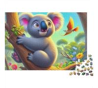 Koala Bonito Puzzle para Adultos Puzzle de 1000 Piezas Papel Escena de Bosque Tropical Juego de Puzzle 1000 Piezas Relajación Hogar 38x26cm/1000pcs