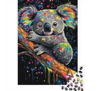 Koala Colorido Rama Puzzle de 1000 Piezas Puzzle para Adultos Papel Juego de Puzzle 1000 Piezas Relajación Decoración Regalo 52x38cm/1000pcs