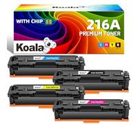 Koala [con Chip 216A W2410A W2411A W2412A W2413A Cartucho Tóner Compatible con HP Toner 216A para HP Color Laserjet Pro MFP M183fw M183fdw MFP M182n M182nw M155nw M155a M182 M183 (4 Paquetes)