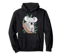 Koala Dibujado en una Rama - Ilustración de Animal Sudadera con Capucha