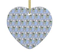 Koala Eat Leaf - Adorno colgante para árbol de Navidad para amigos, decoración de cerámica con corazón de Navidad