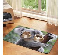 Koala en la Rama,Tapete para Comida de Mascotas, manteles Individuales de Cuero sintético para Gatos y Perros,30x45cm