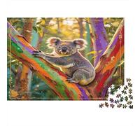 Koala en Rama Colorida Puzzle para Adultos Puzzle de 1000 Piezas Papel Bosque Colorido Relajación Decoración Hogar Regalo Familiar Nan