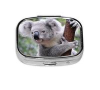 Koala en rama, Pastillero cuadrado para bolsillo o monedero, pequeño contenedor de pastillas, organizador de pastillas de viaje