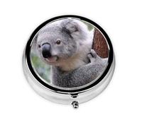 Koala en rama, Pastillero, Pastillero redondo Pequeño contenedor de pastillas Organizador de pastillas de viaje