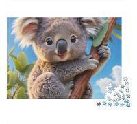 Koala Ilustración de Animal Puzzle de 1000 Piezas Puzzle para Adultos Rama Relajante Decoración Regalo Hogar 52x38cm/1000pcs