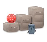 Koala Kloud - Reposapiés de viaje de 3 alturas, almohada inflable gris, asiento de coche, cama de avión para niños pequeños, accesorios esenciales de viaje para niños, Gris, Standard-size, Compacto