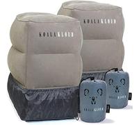 Koala Kloud Reposapiés de viaje de 3 alturas, paquete de 2, almohada inflable gris, reposapiés de avión para vuelos, reposapiés de asiento de coche, cama de avión para niños pequeños, accesorios