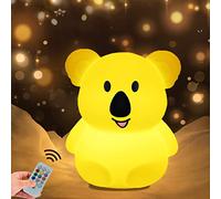 Koala luz nocturna infantil luz Nocturna Infantil lampara niños dormir Luz de noche de silicona Luz de noche recargable por USB Bebé Multicolor Light Touch + Control remoto Regalo para - Mediano