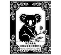 Koala Monochrome Coloring Book: 45 Single-Sided Pages of Relaxing Koala Designs for Mindful Coloring and Stress Relief