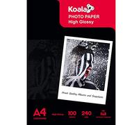 KOALA Papel fotográfico de Brillante, A4, 100 hojas, 240 g/m², para impresora de inyección de tinta Canon HP Epson