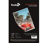 KOALA Papel Fotográfico Láser Brillante de Doble cara, A4, 130 g/m², 100 hojas, para impresoras LASER. Adecuado para imprimir Fotos, Portadas, Certificados, Folletos, Volantes, Tarjetas, Calendarios