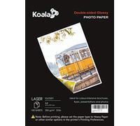 KOALA Papel Fotográfico Láser Brillante de Doble cara, A4, 200 g/m², 100 hojas, para impresoras LASER. Adecuado para imprimir Fotos, Portadas, Certificados, Folletos, Volantes, Tarjetas, Calendarios