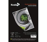 KOALA Papel Fotográfico Láser Brillante de Doble cara, A4, 250 g/m², 100 hojas, para impresoras LASER. Adecuado para imprimir Fotos, Portadas, Certificados, Folletos, Volantes, Tarjetas, Calendarios