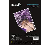KOALA Papel Fotográfico Láser Mate de Doble cara, A3, 200 g/m², 100 hojas, para impresoras LASER. Adecuado para imprimir Fotos, Portadas, Certificados, Folletos, Volantes, Tarjetas, Calendarios