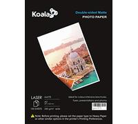 KOALA Papel Fotográfico Láser Mate de Doble cara, A3, 250 g/m², 100 hojas, para impresoras LASER. Adecuado para imprimir Fotos, Portadas, Certificados, Folletos, Volantes, Tarjetas, Calendarios