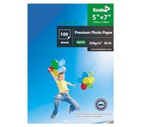 KOALA Papel fotográfico satinado 5x7 pulgadas, 13x18 cm, 250 g/m², 100 hojas, con revestimiento de resina avanzada satinado premium para impresora de inyección de tinta Canon HP Epson