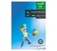 KOALA Papel fotográfico satinado A4, 250 g/m², 50 hojas, con revestimiento de resina avanzada satinado premium para impresora de inyección de tinta Canon HP Epson